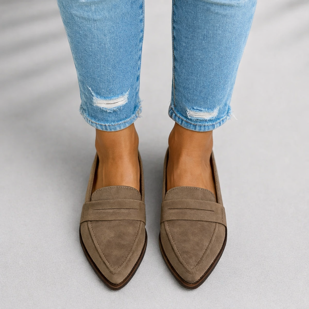 Casual women's orthopaedic loafers, cushioned slip-on shoes for everyday comfort & support.
