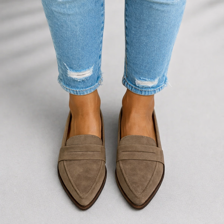 Casual women's orthopaedic loafers, cushioned slip-on shoes for everyday comfort & support.
