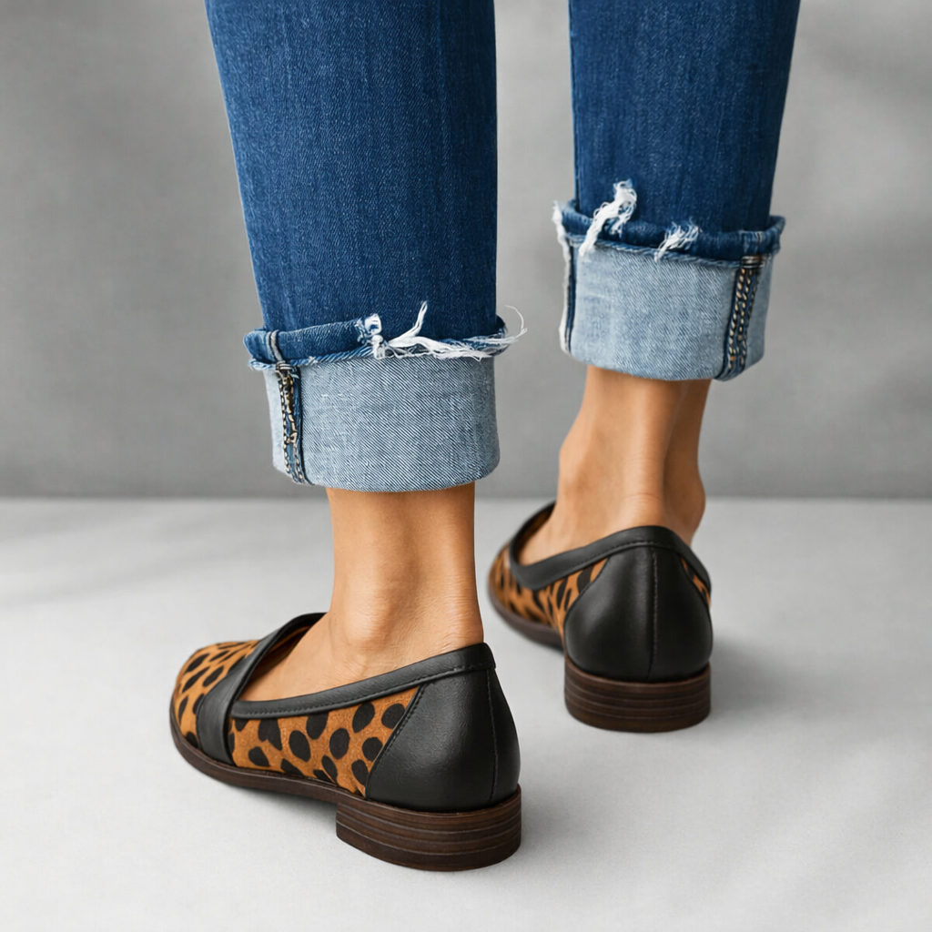 Cushioned women's orthopaedic loafers, classic slip-on design for ultimate comfort & support.