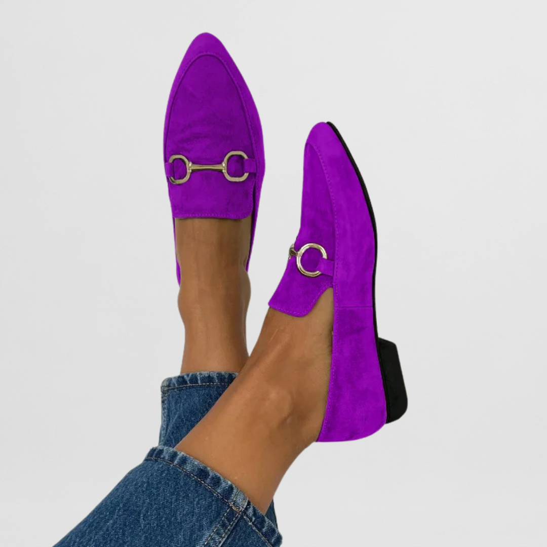 Stylish women's slip-on loafers for casual summer wear. Comfortable orthopaedic flats with vibrant spring appeal.