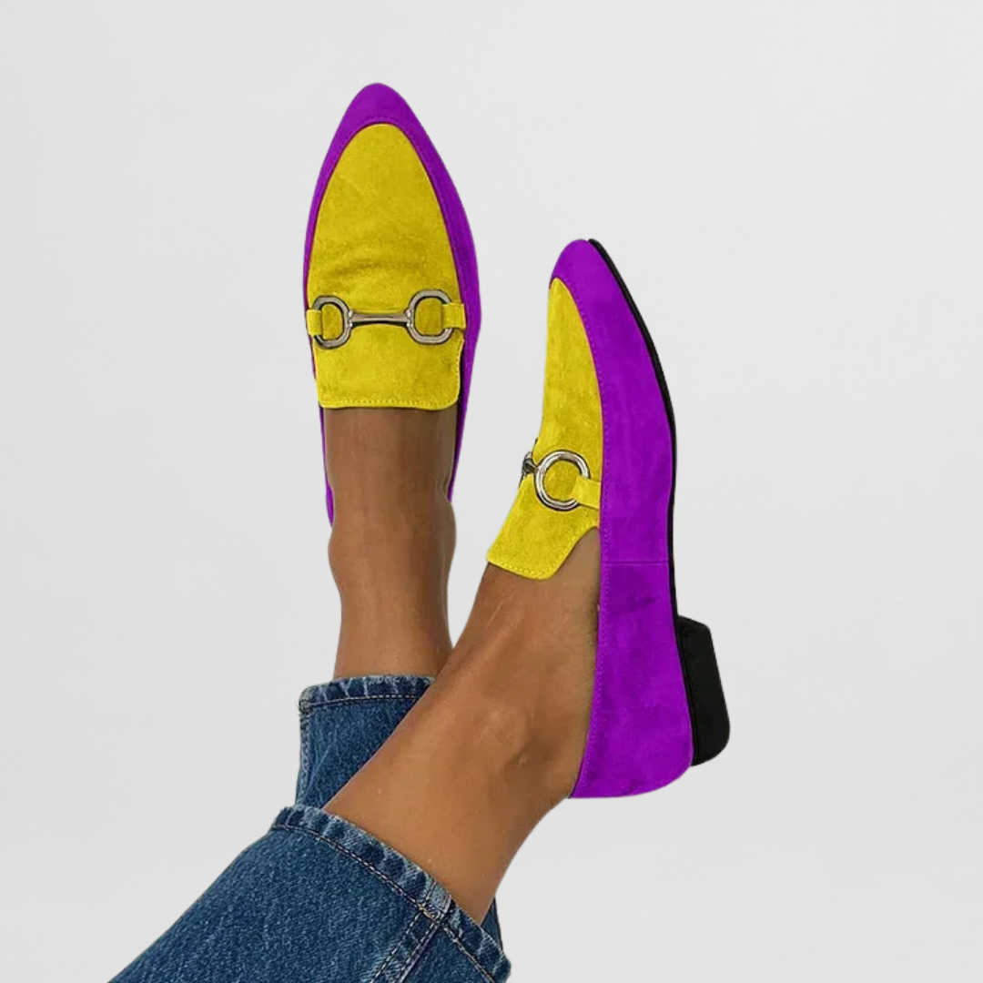 Vibrant women's orthopaedic slip-on loafers, combining summer style with essential foot support & comfort.