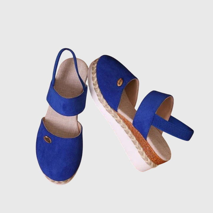 Pain-relieving orthopaedic platform sandals for women, offering superior foot comfort.