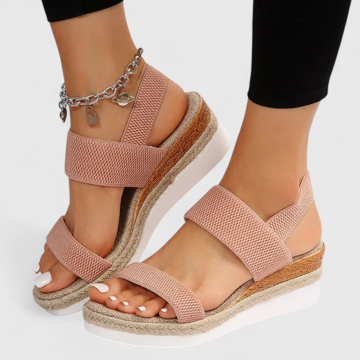 Adjustable women's orthopaedic sandals, designed for plantar fasciitis & heel spur comfort.