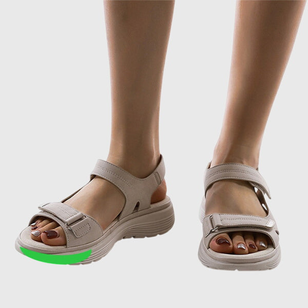 Easy-wear women's orthopaedic sandals with adjustable straps & healthy posture support.