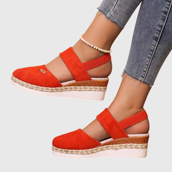 Wide fit women's orthopaedic sandals offering supportive comfort, perfect for foot pain relief & summer walks.