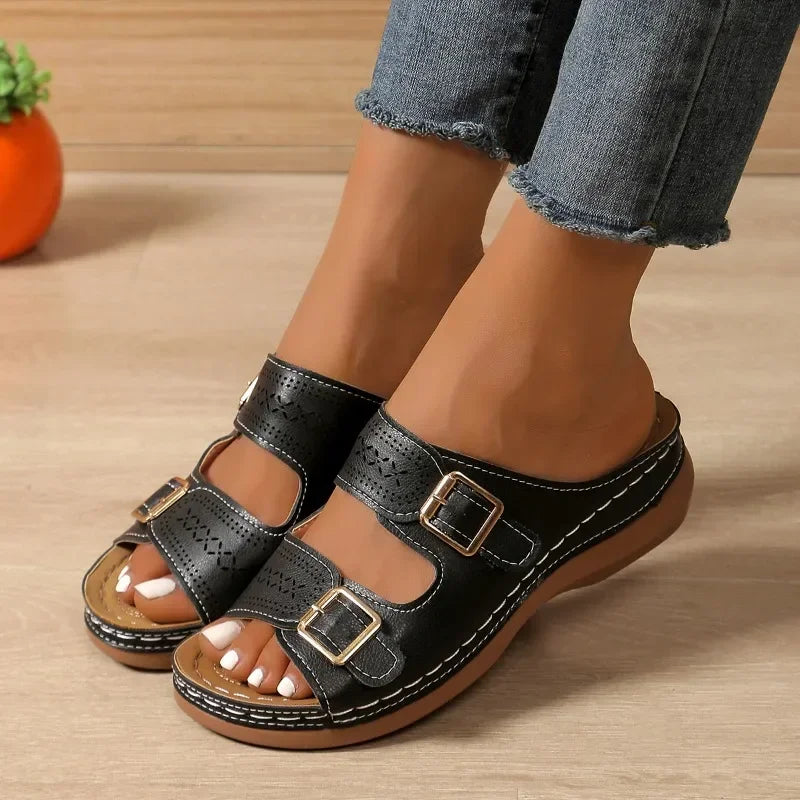Women's orthopaedic sandals with adjustable straps & arch support for ultimate comfort & pain relief. Perfect for walking.