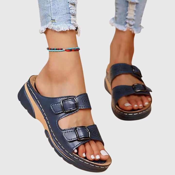 Comfortable women's orthopaedic sandals, arch support, memory foam, posture relief. Ideal summer footwear.