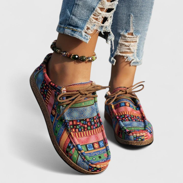 Comfortable women's walking shoes with orthopaedic support for foot & heel pain relief.
