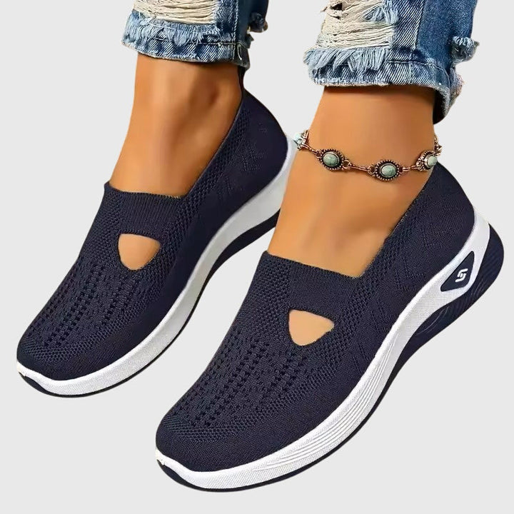 Women's orthopaedic slip-on shoes, improving posture with enhanced arch and foot support.