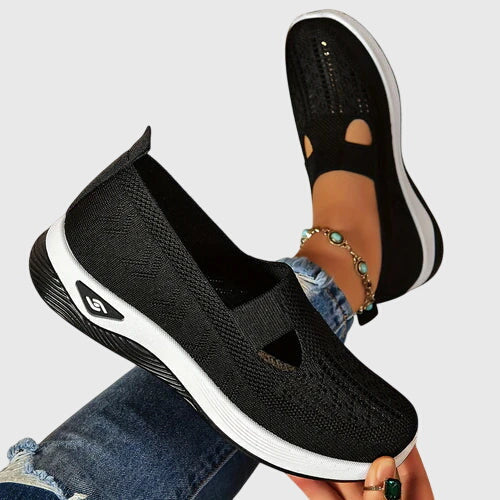 Lightweight women's orthopaedic slip-on walking shoes offering superior foot support.