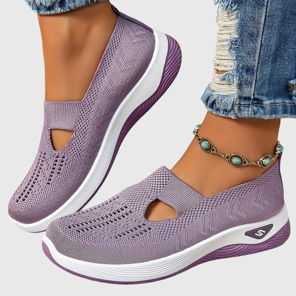 Women's orthopaedic slip-on shoes providing comfort and relief for bunions.