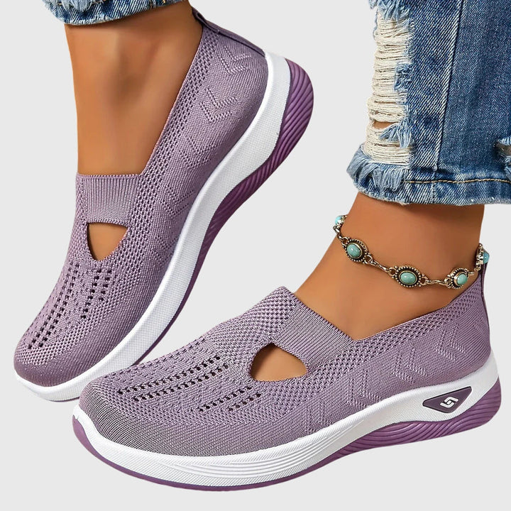 Women's orthopaedic slip-on shoes providing comfort and relief for bunions.