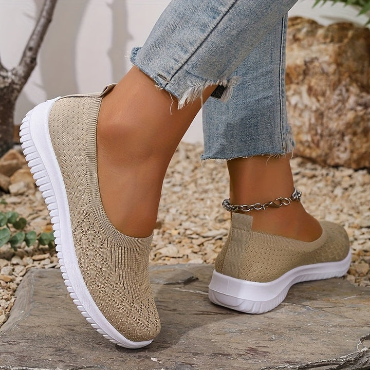 Stylish women's slip-on sneakers, perfect for casual summer wear & sensitive feet.