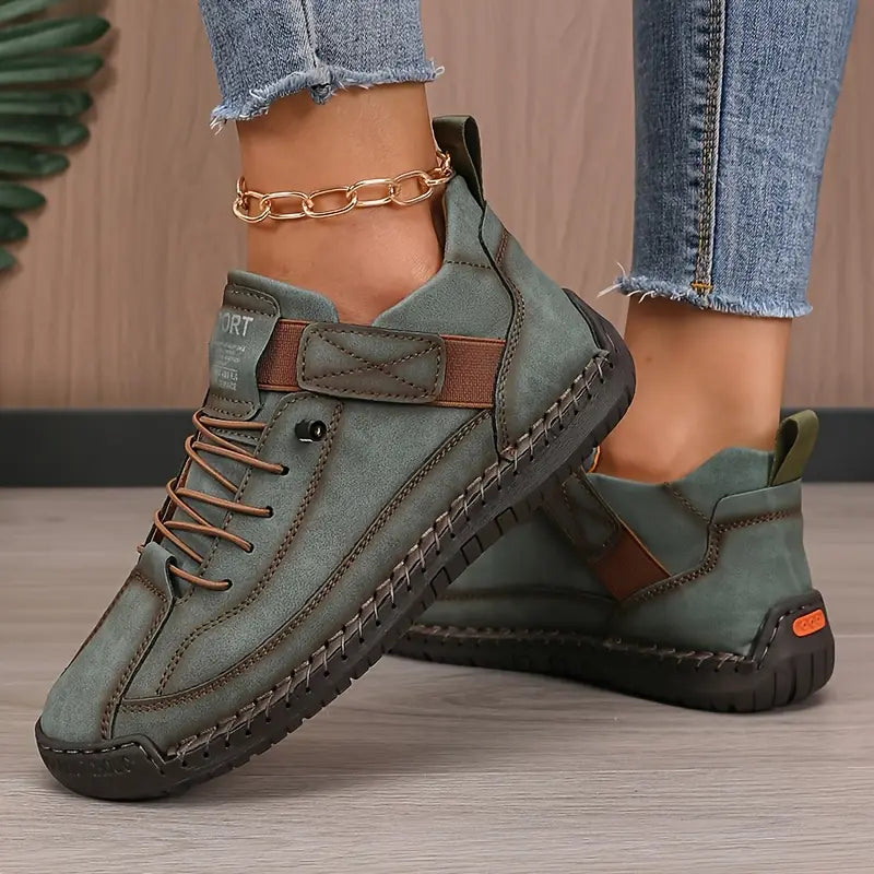 Wide fit women's orthopaedic sneakers, easy slip-on style for casual comfort.