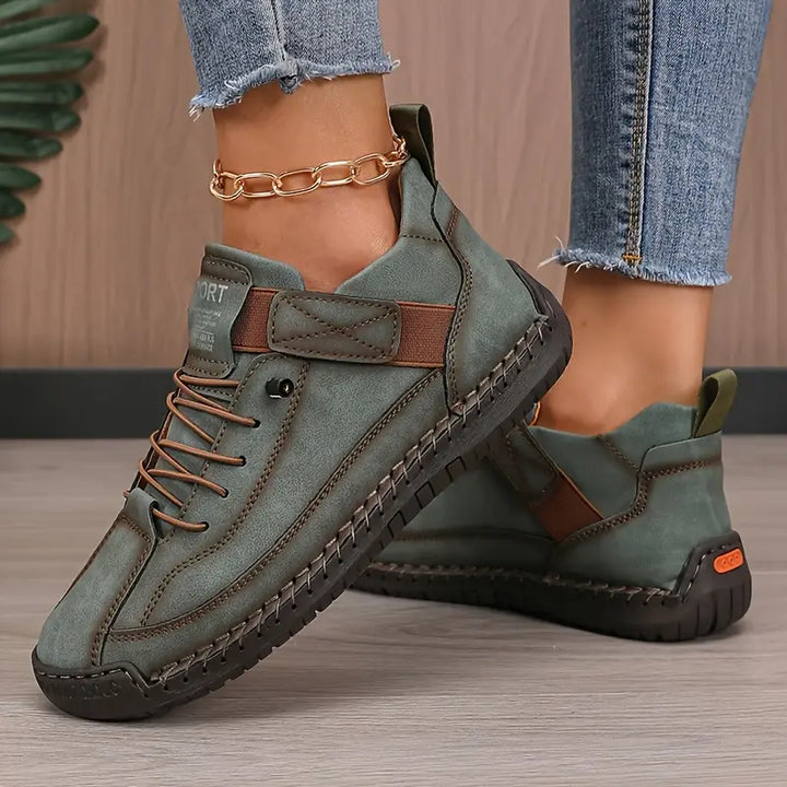 Wide fit women's orthopaedic sneakers, easy slip-on style for casual comfort.