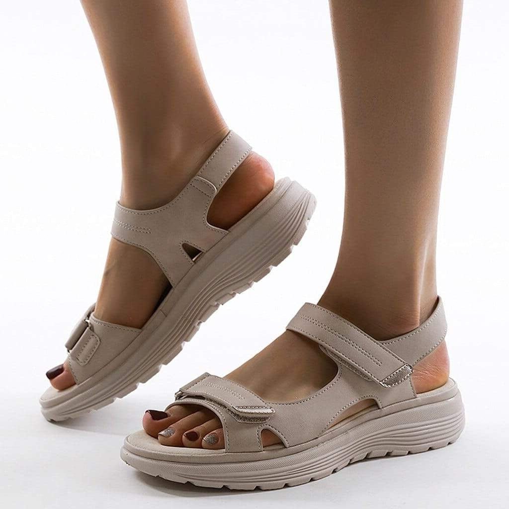Comfortable women's walking sandals with built-in arch support for maximum ease