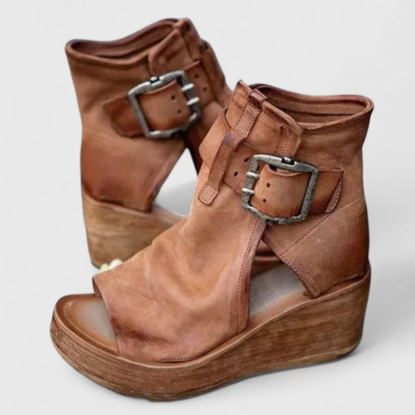 Women's orthopaedic wedge sandals, offering ultimate foot comfort, arch support & pain relief for summer walking.