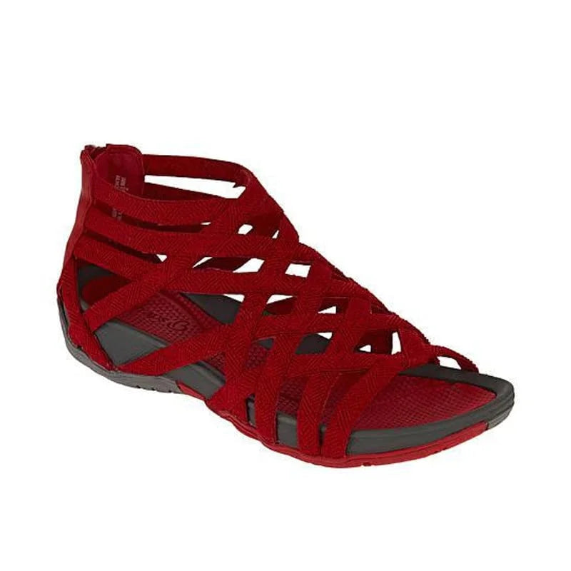 Versatile women's orthopedic footwear: caged sandals with adjustable fit, zip closure, and arch support.