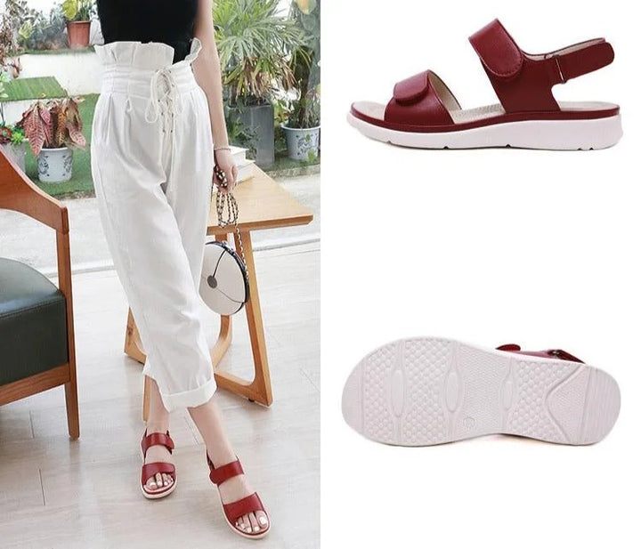 Orthopedic open-toe sandals for women, providing adjustable comfort and supportive walking in summer.