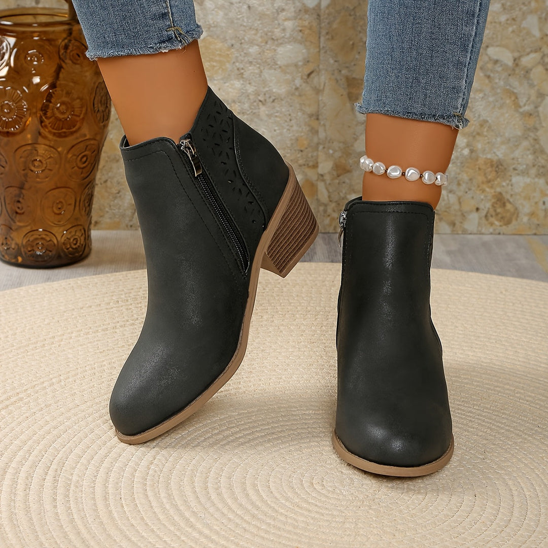 Breathable, stylish women's orthopedic boots featuring laser-cut details, arch support, & stable grip.