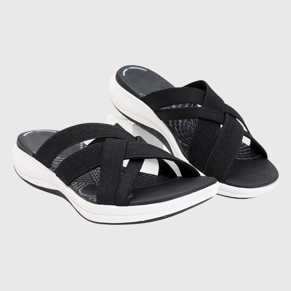 Stylish women's orthopedic walking sandals with arch support for summer comfort.