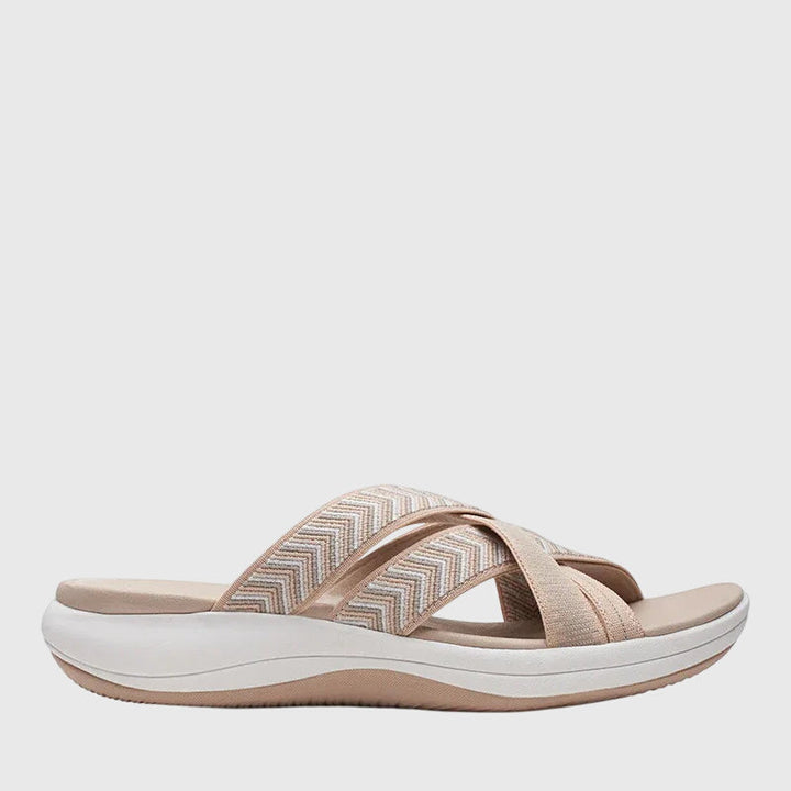Comfortable women's health footwear: orthopedic sandals for arch support, wide fit.