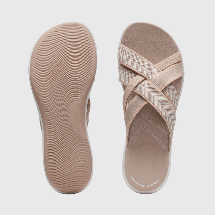 Casual women's summer sandals, orthopedic design for arch support & foot pain relief.