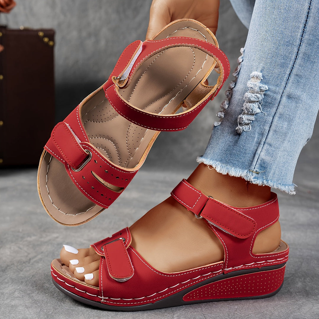 Women's orthopedic comfort sandals with adjustable straps, cushioned insoles for supportive summer wear.