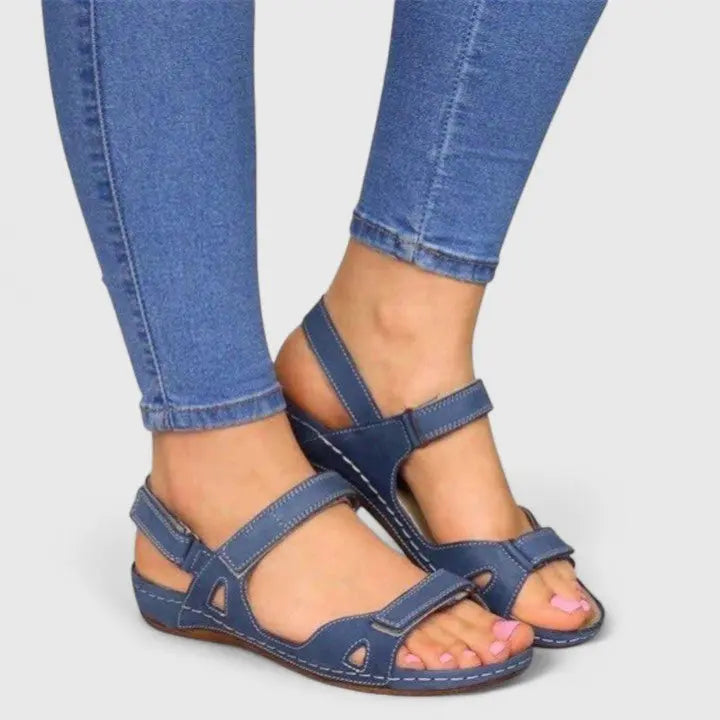 Comfortable women's orthopedic sandals, designed with adjustable ankle straps for superior foot support.