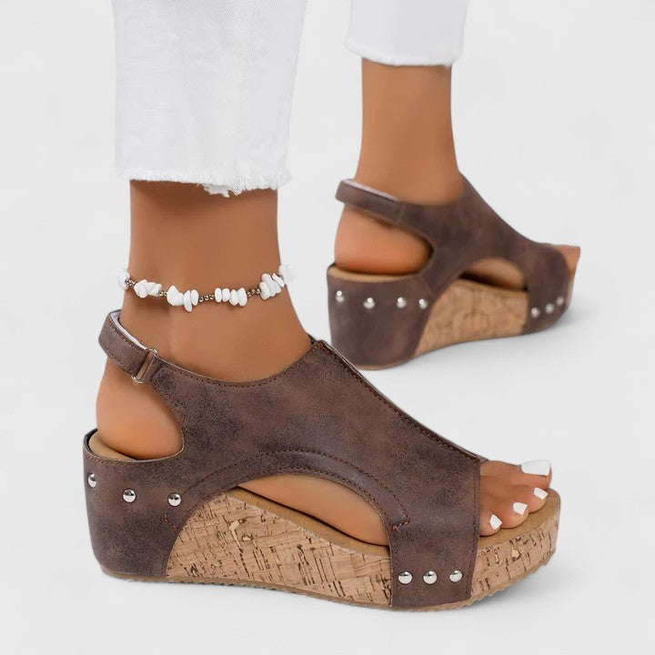 Comfortable women's sandals featuring arch support, wide fit, & posture correction for foot pain relief.