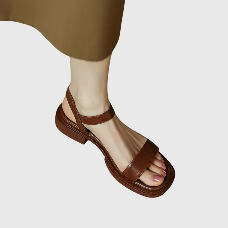 Orthopedic women's sandals offering superior comfort & support. Stylish slip-on design with a stable block heel for summer.