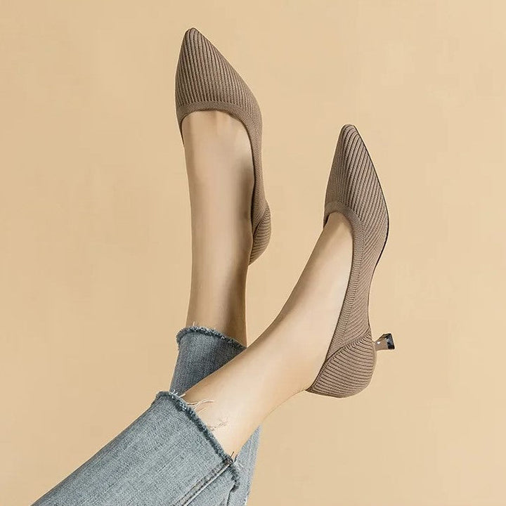 Women's orthopedic heeled sandals, black, offering all-day comfort with strong arch support.