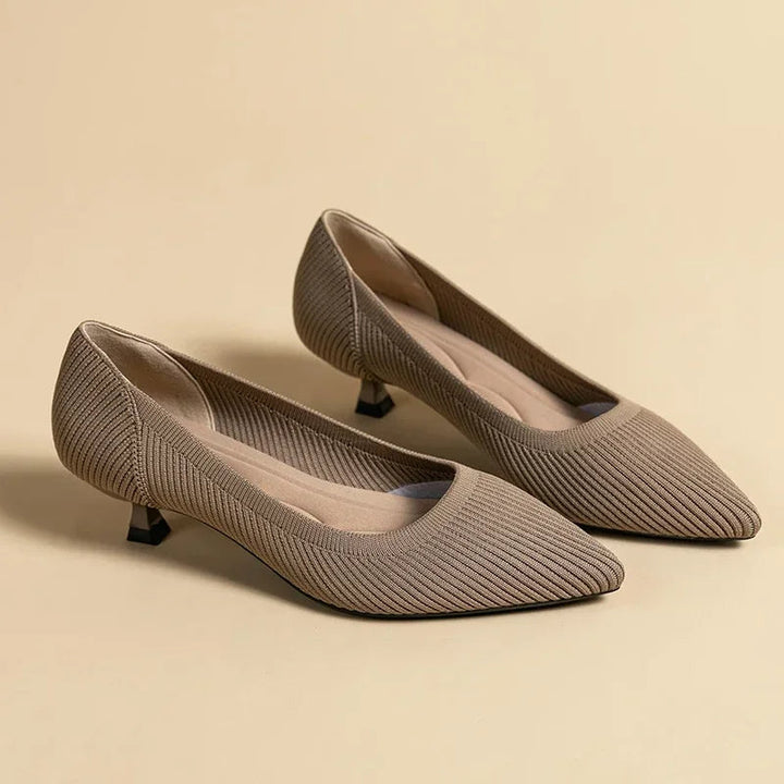 Slip-on heeled sandals for women, offering effective orthopedic arch support & stylish comfort.