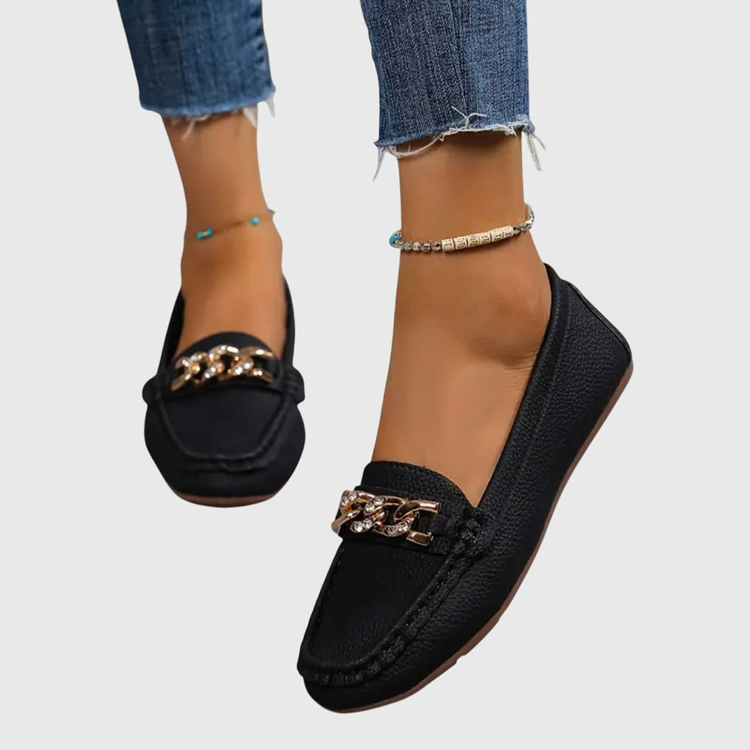 Classic style women's orthopedic loafers, combining all-day comfort with elegant slip-on footwear design.