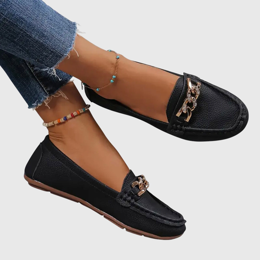 Elegant women's fashion loafers, offering orthopedic comfort & versatile style. Perfect as stylish flats or dress shoes.