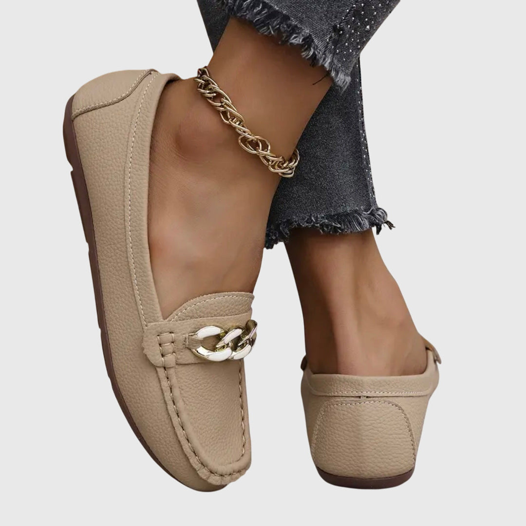 Smooth finish women's orthopedic loafers, blending fashion & foot health. Stylish flats for ultimate comfort.