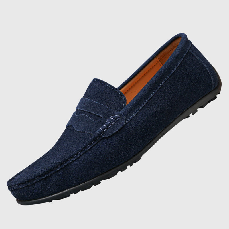 Woman wearing chic orthopedic loafers, ideal for casual or work settings, providing ultimate comfort.