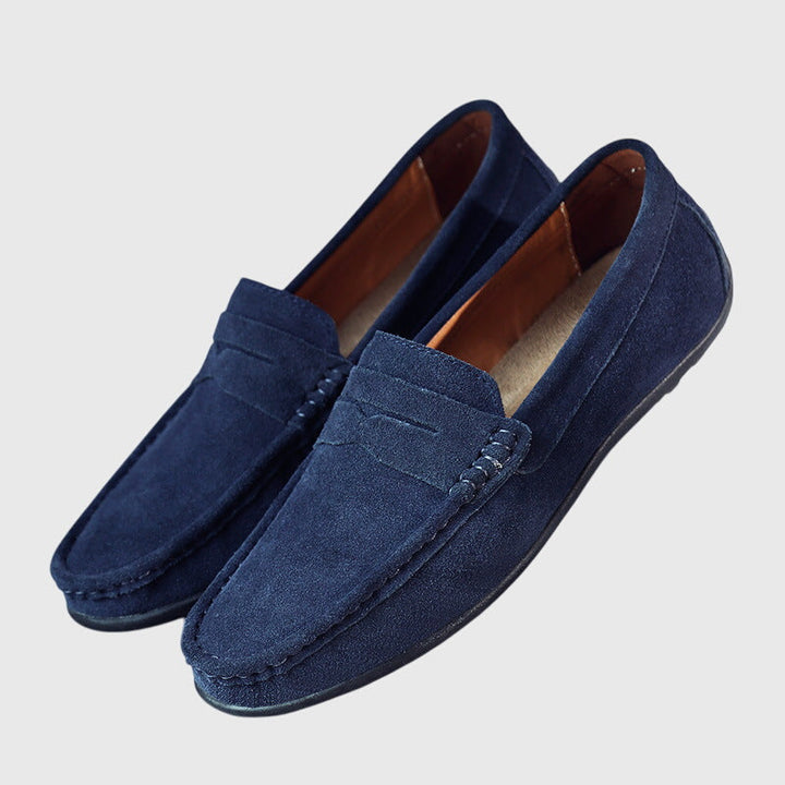 Close-up of premium leather women's orthopedic loafers, highlighting quality & elegant design.