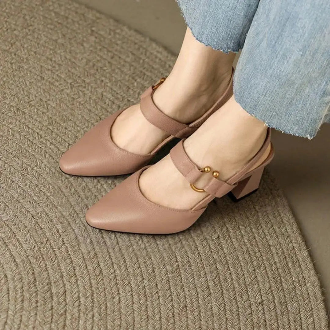 Versatile women's comfort heels: orthopedic Mary Jane style with stable block heel & t-bar.