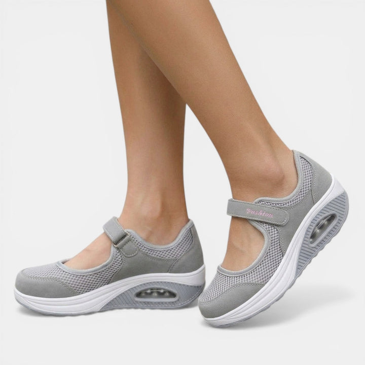 Women's orthopedic Mary Jane sneakers. Stylish platform design provides comfort and active support for all-day wear.