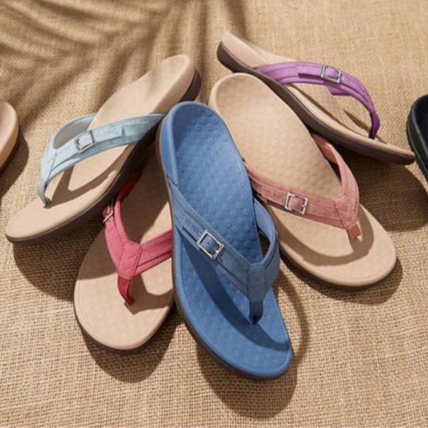 Comfortable women's orthopedic sandals, non-slip sole, excellent arch support for walking.
