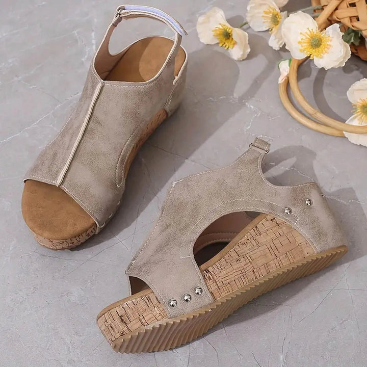 Stylish women's platform wedge peep toe sandals, designed for ultimate orthopedic comfort.