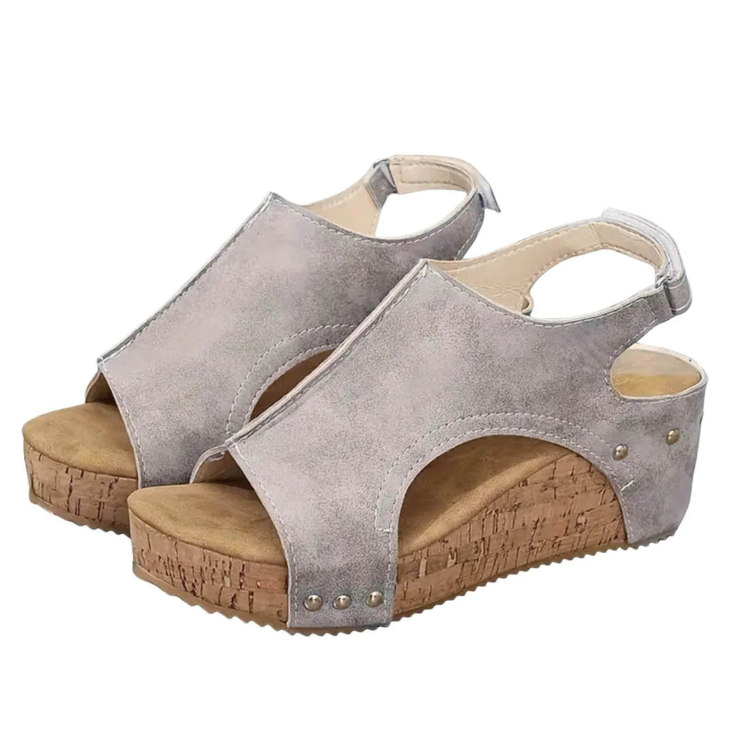 Orthopedic peep toe platform sandals for women, offering excellent arch support and summer comfort.