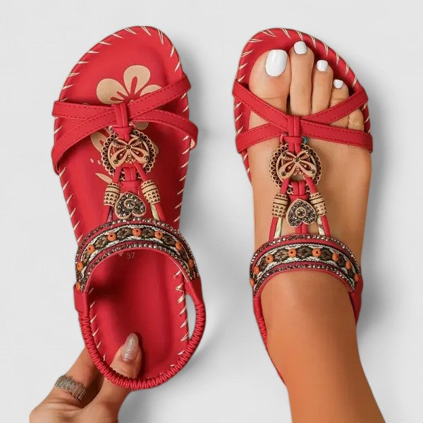 Women's orthopedic sandals in black, offering all-day comfort and arch support for healthy walking.