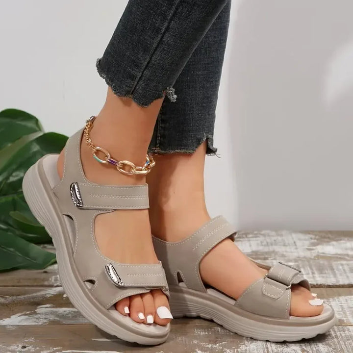Ergonomic design of ladies' orthopedic sandals for pain relief.