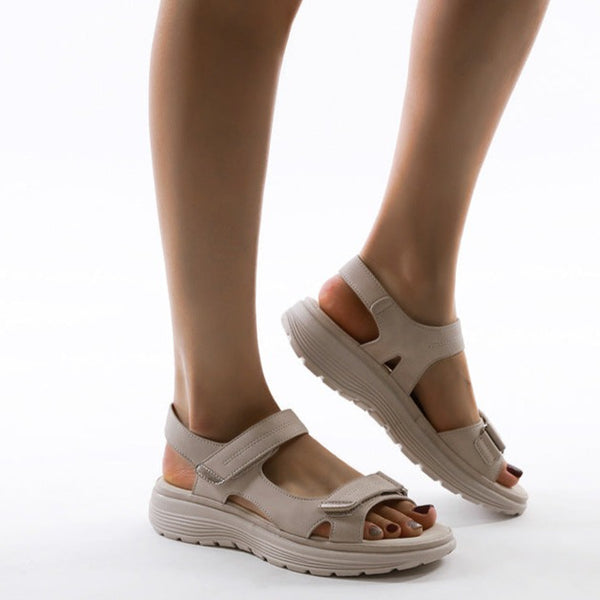 Comfortable women's summer sandals with orthopedic arch support, adjustable for a perfect, casual fit.