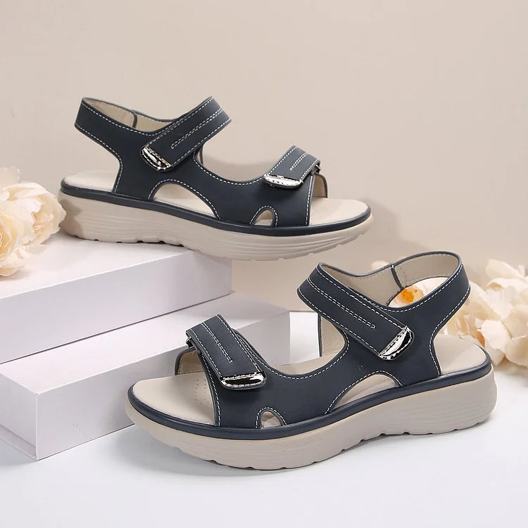 Non-slip sole design of women's comfortable orthopedic sandals.