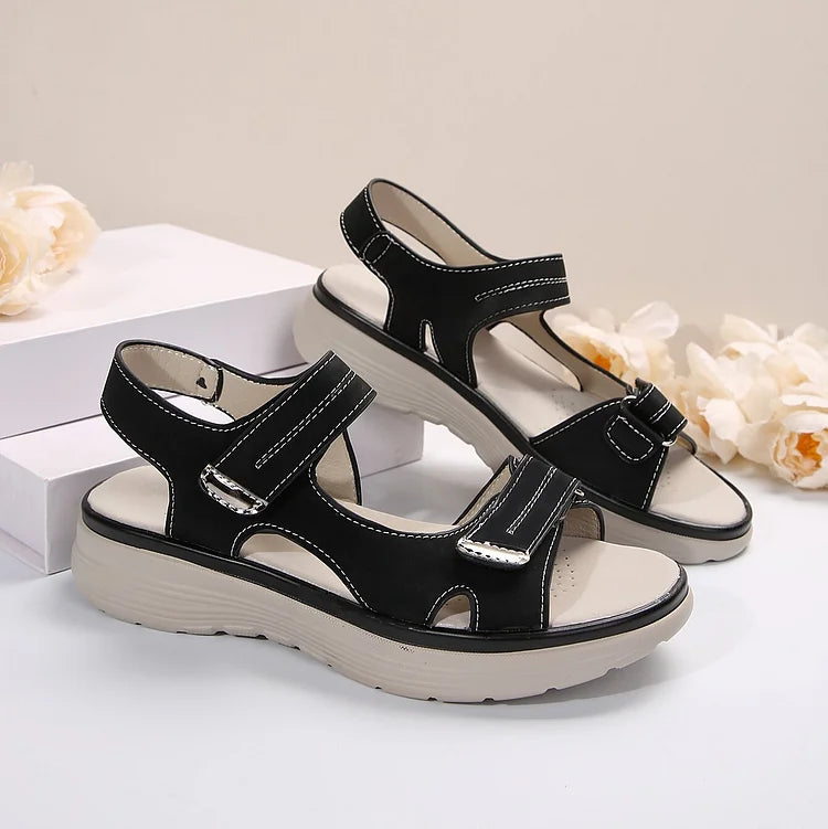 Orthopedic sandals for women offering arch support and comfort.