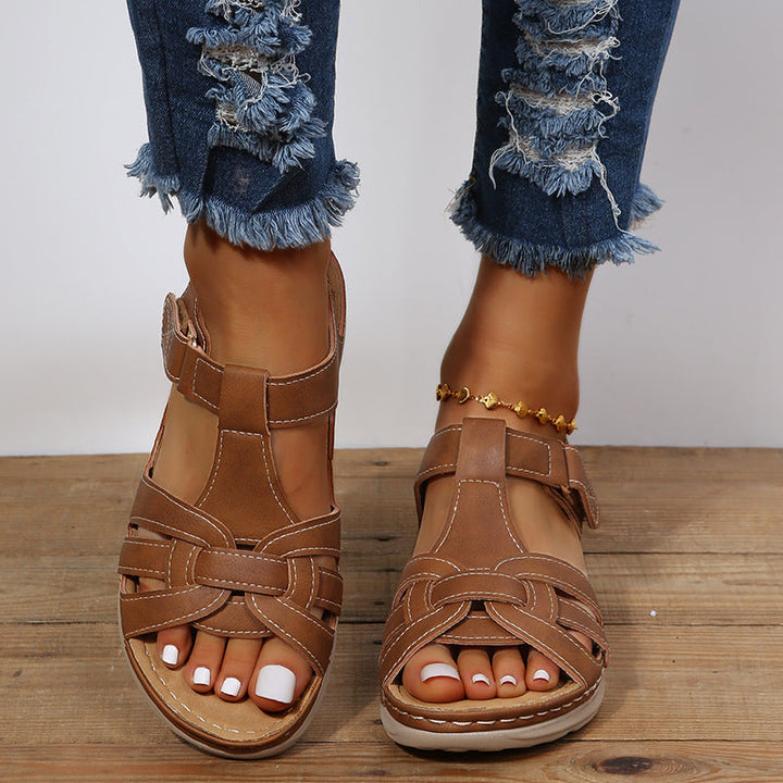 Practical women's summer sandals with adjustable straps & orthopedic design, perfect for everyday comfort & walking.
