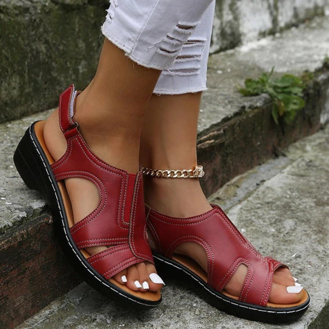 Soft sole women's orthopedic sandals with arch support, promoting foot health and all-day comfort.